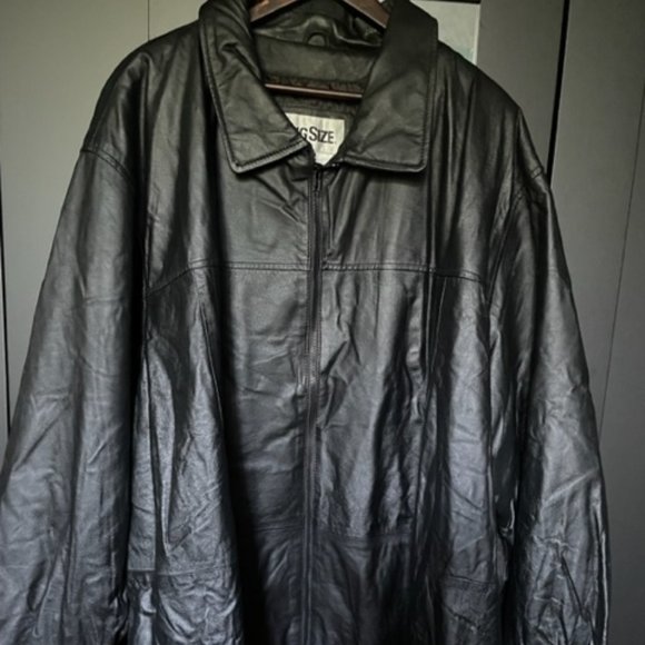 King Size Jackets & Coats Mens King Size Leather Zip Front Car Coat